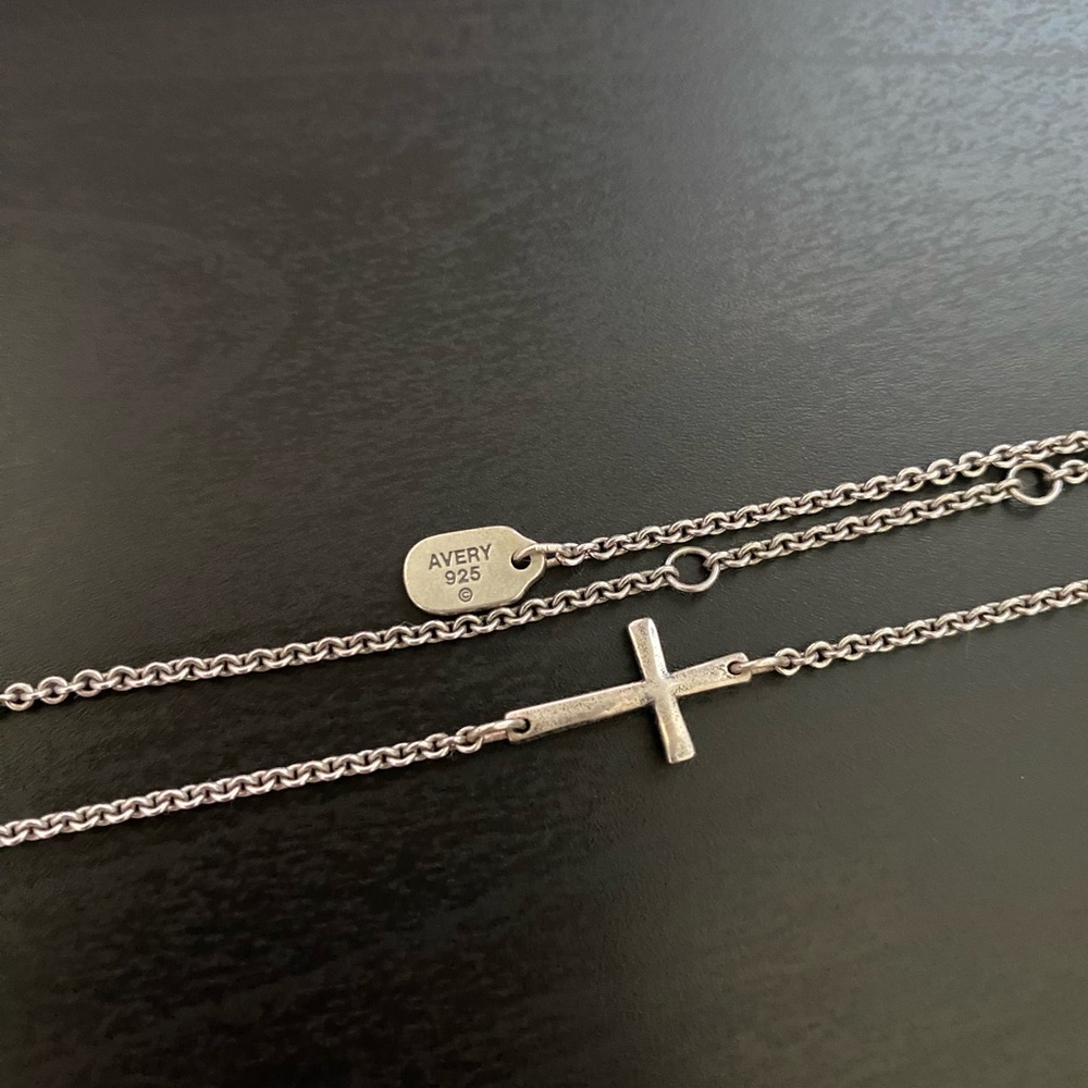 JAMES AVERY SILVER HORIZON CROSS NECKLACE